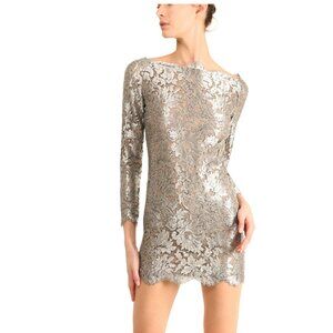 VTG Calvin Klein x Bergdorf Goodman FW 1991 Iconic Silver Metallic Mini Dress 4